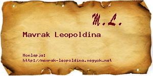 Mavrak Leopoldina névjegykártya